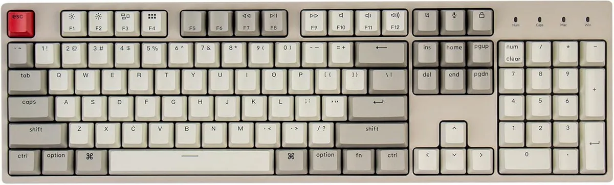TUKO TUKO C2 Full Size Wired Mechanical Keyboard 104 Keys Retro Color Keycaps Red Switch Non-Backlight — product photo