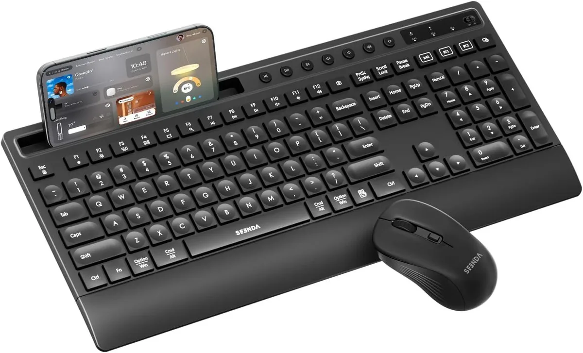 TUKO TUKO Foldable Bluetooth Keyboard and Mouse Combo with Phone Holder and Case — product photo