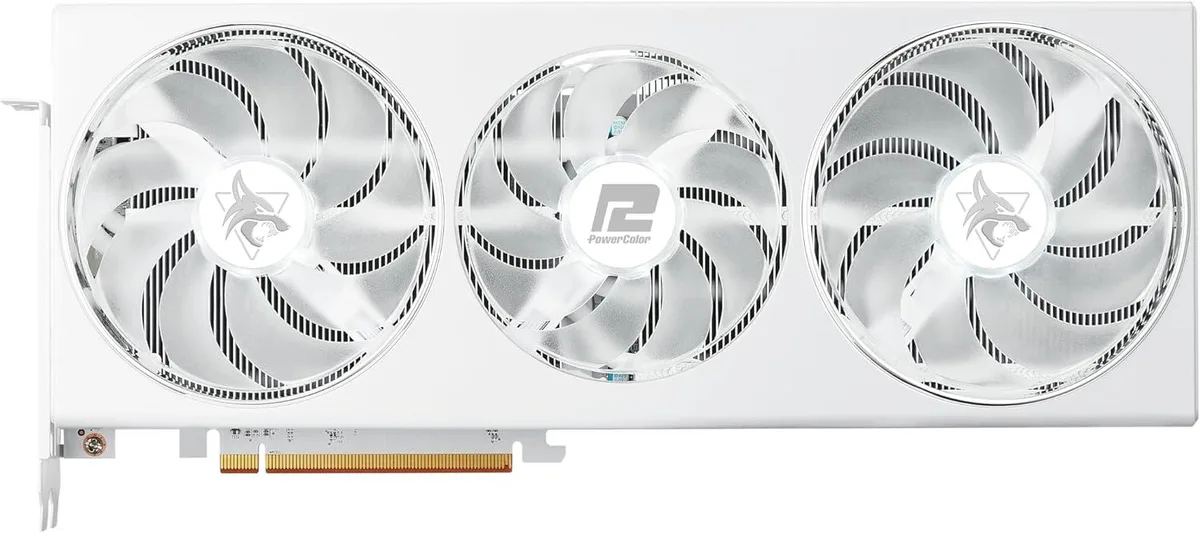 PowerColor PowerColor Radeon RX 7800 XT HellHound Spectral White 16GB graphics card — product photo
