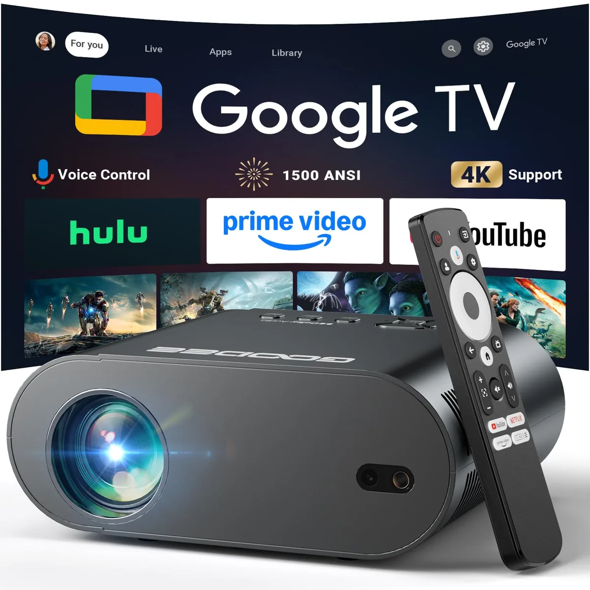 GooDee GooDee home theater projector 1080p 4K 95% 20000:1 300 — termékfotó