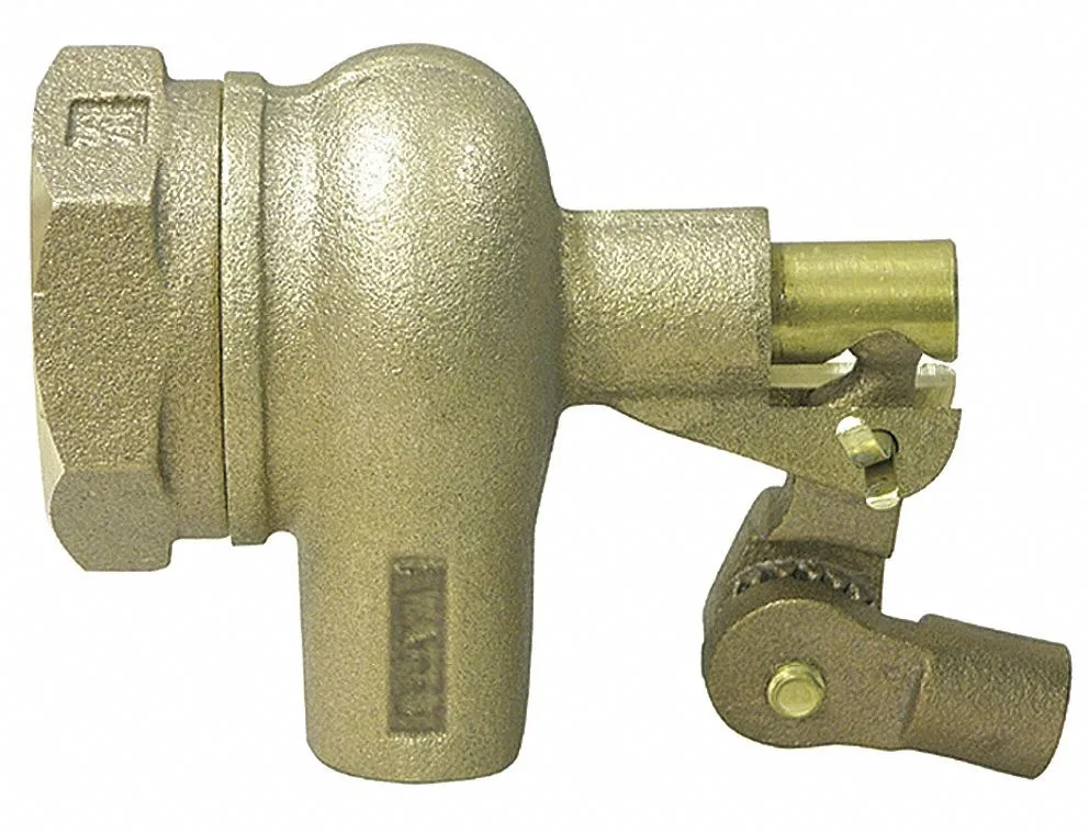 Bronze float valve with 1-1/4 inch FNPT pipe mount
