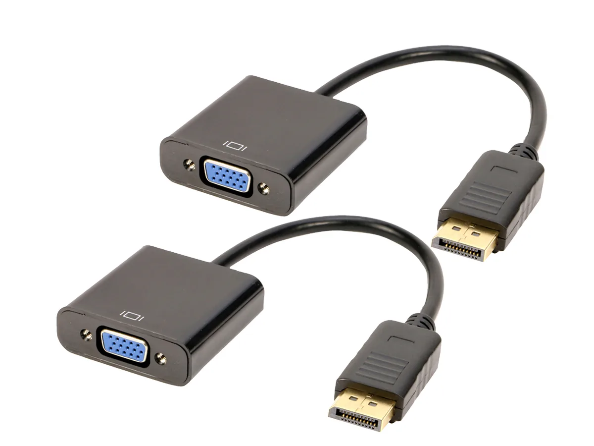 RIITOP RIITOP DisplayPort to VGA Adapter Cable 2Pack Black 18cm Male-Female 1080p — product photo