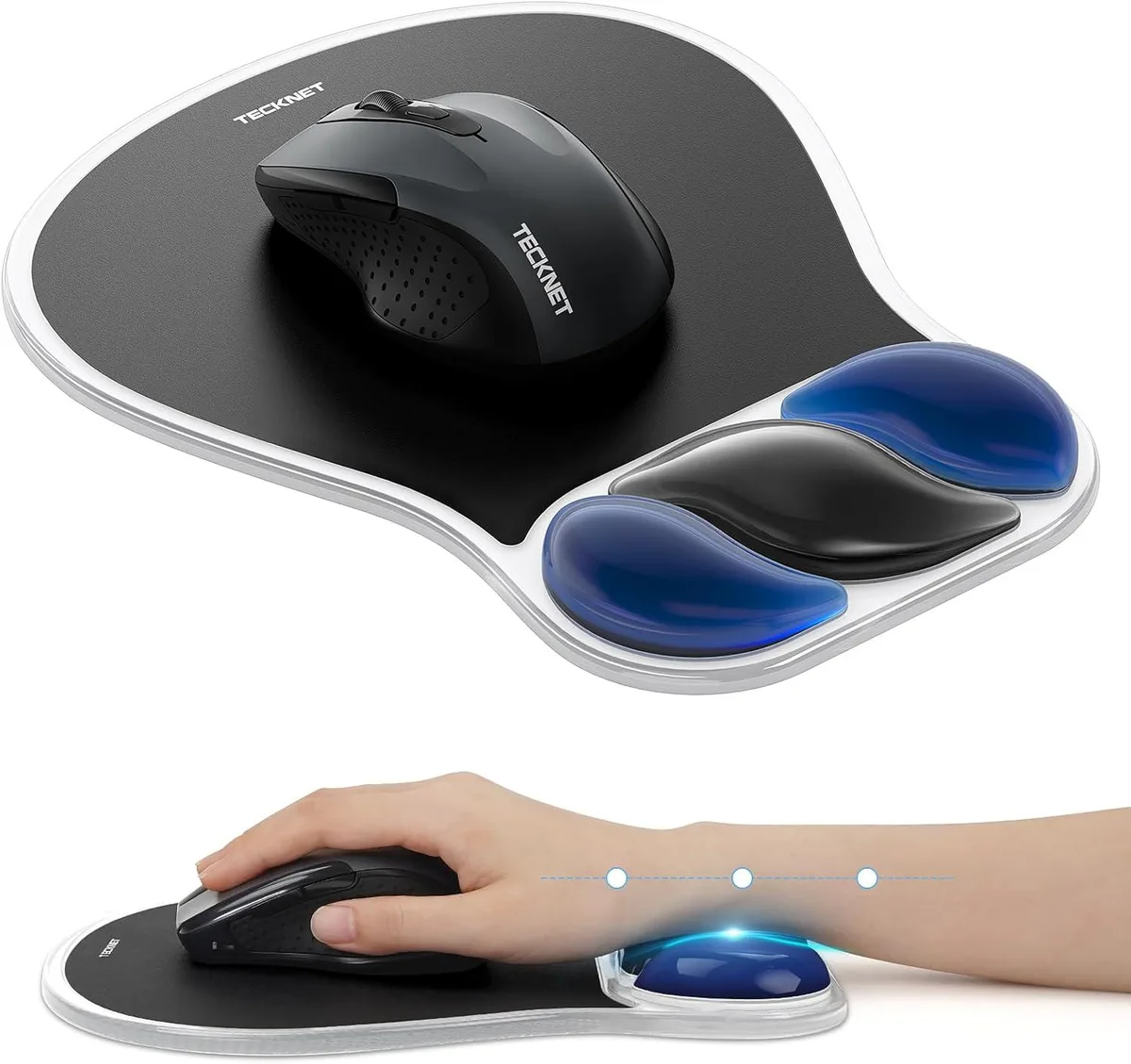 BAOFENG BAOFENG Gel Mouse Pad with Wrist Rest 10 x 7.87 x .9 Black — product photo