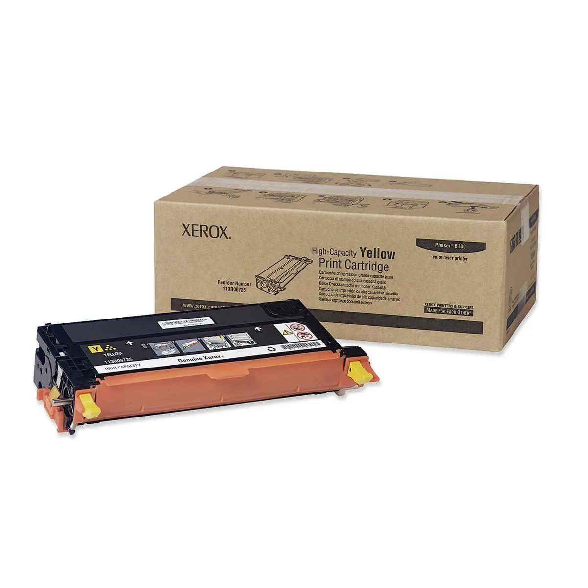 XEROX XEROX 113R00725 Yellow Toner Cartridge 6000 Pages Phaser 6180 — product photo