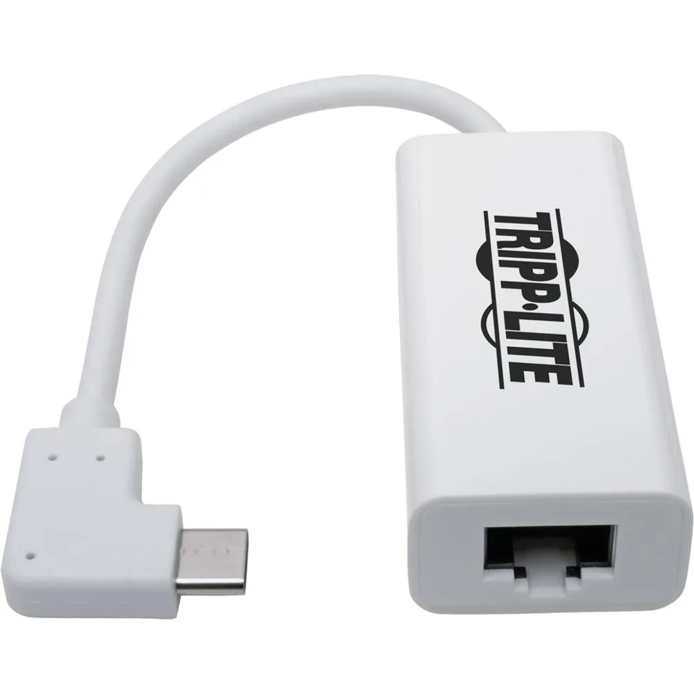 Tripp Lite Tripp Lite USB-C to Gigabit Ethernet Adapter Right-Angle White 6in network card — product photo