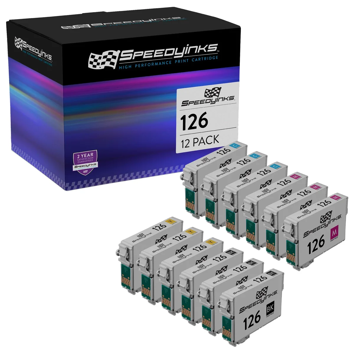SpeedyInks SpeedyInks Epson 126 High Yield 12-Pack ink cartridges (genuine brands) — product photo