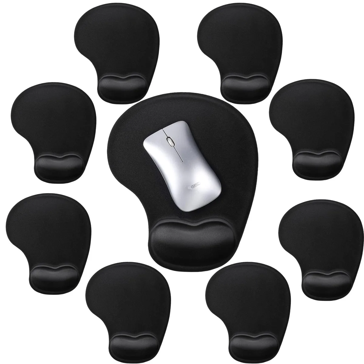  Flutesan Mouse Pad-41 9 Pcs Ergonomic Gel Wrist Rest Black 9.0x7.0x.7 in — product photo