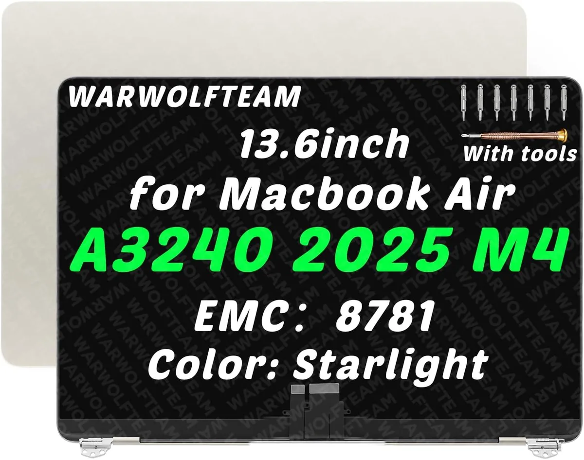 NUOLAISUN NUOLAISUN 13.6in 2560 x 1664 LCD Screen for MacBook Air A3240 Starlight — product photo