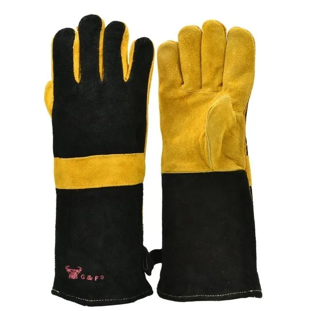 G &amp; F Products G &amp; F Products Grain Leather Gloves 14.5" Extra Long Sleeve Size 1 — product photo