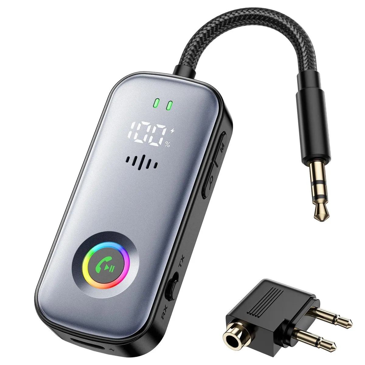  Rylithon A6 Pro Bluetooth 5.2 Receiver Transmitter 2-in-1 Car Electronics Accessory — product photo