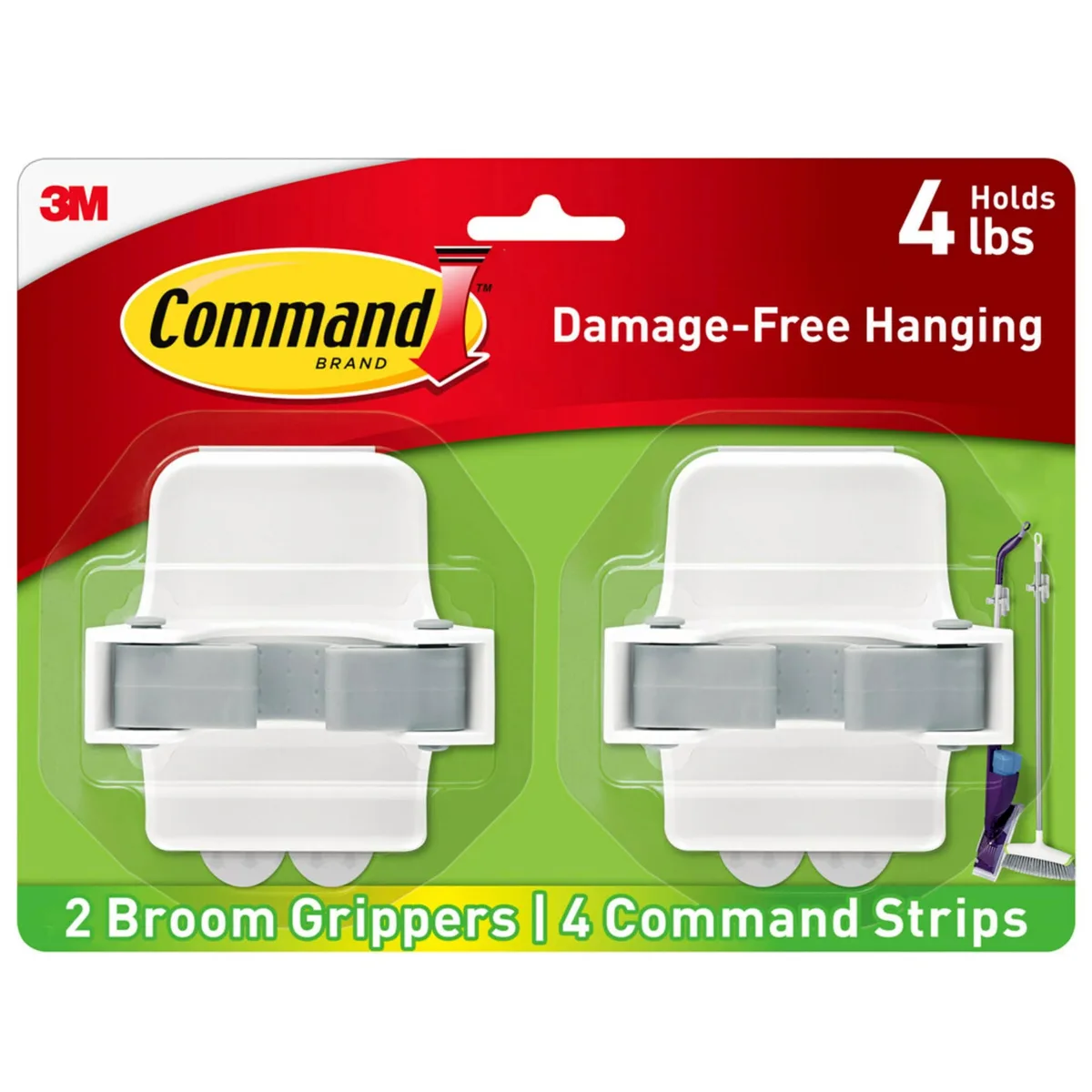  Command Broom Gripper 2 Pack with 4 Strips — product photo