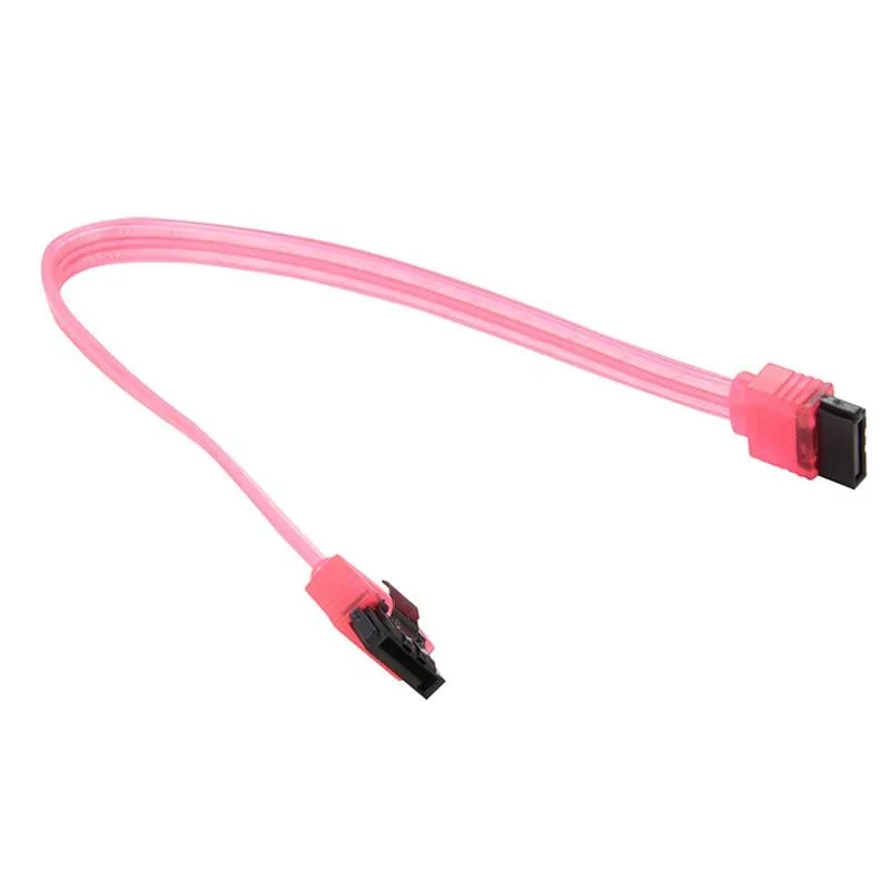 EN-Labs EN-Labs SATA cable 10 inch 90° to 180° latch UV Red — product photo