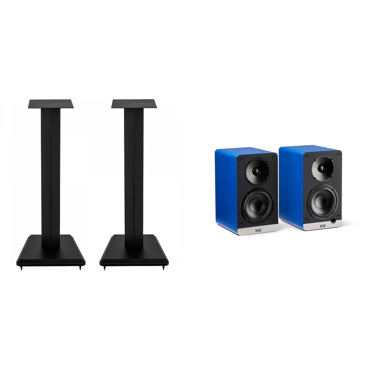 Elac Elac DCB41-BL Debut ConneX 4.5" Powered Speakers Blue &amp; LS10-B 23" Stands Black — product photo