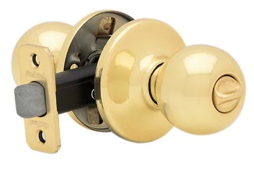 KWIKSET CORPORATION KWIKSET CORPORATION Polo Polished Brass Bed &amp; Bath Door Knob 300P — product photo