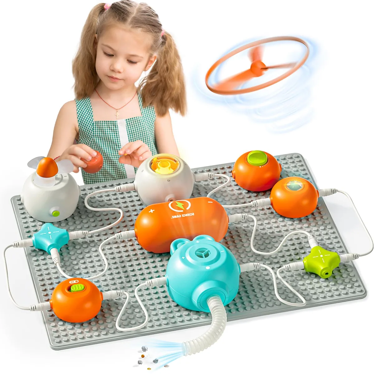 Plastic circuit board kit with snap components in storage box