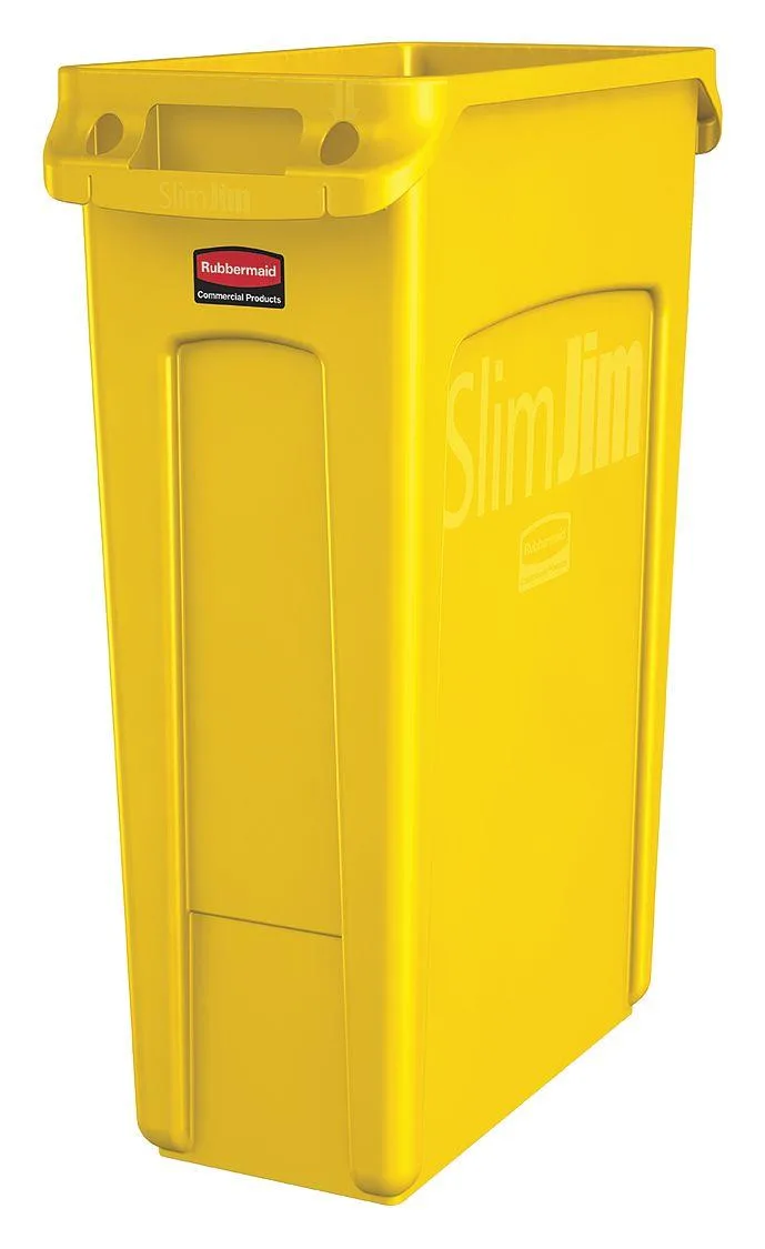 Rubbermaid Rubbermaid 1956188 23 gal Rectangular Trash Can Yellow 11 in Dia — product photo