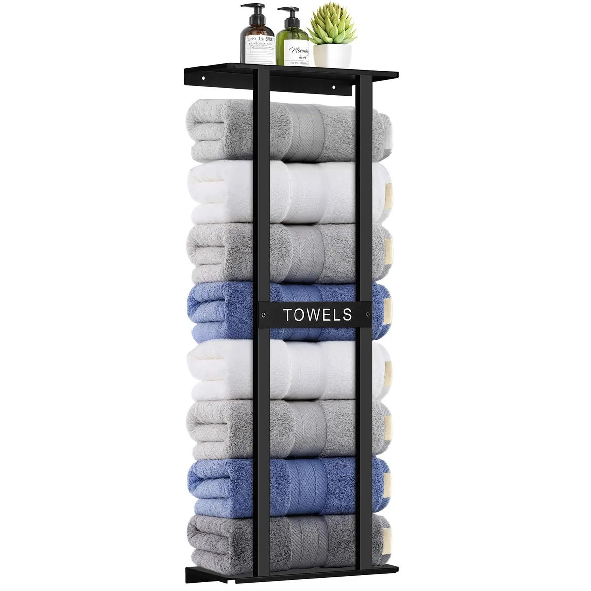 Wall-mounted chrome towel rack with three tiers, 31 inches tall