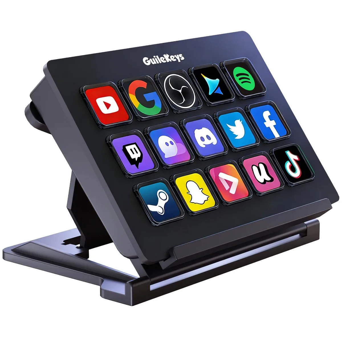 GuileKeys Stream Controller Deck 15 Scissor Keys Black — product photo
