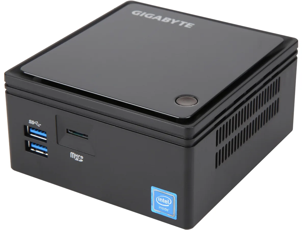 GIGABYTE GIGABYTE GB-BACE-3160 barebone mini PC Celeron J3160 DDR3L 8GB max — product photo