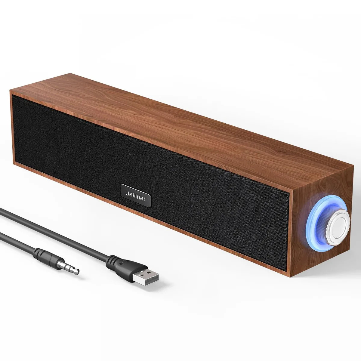  Uakinat E-1090 2.0 wooden speaker Brown 6W USB 3.5mm — product photo