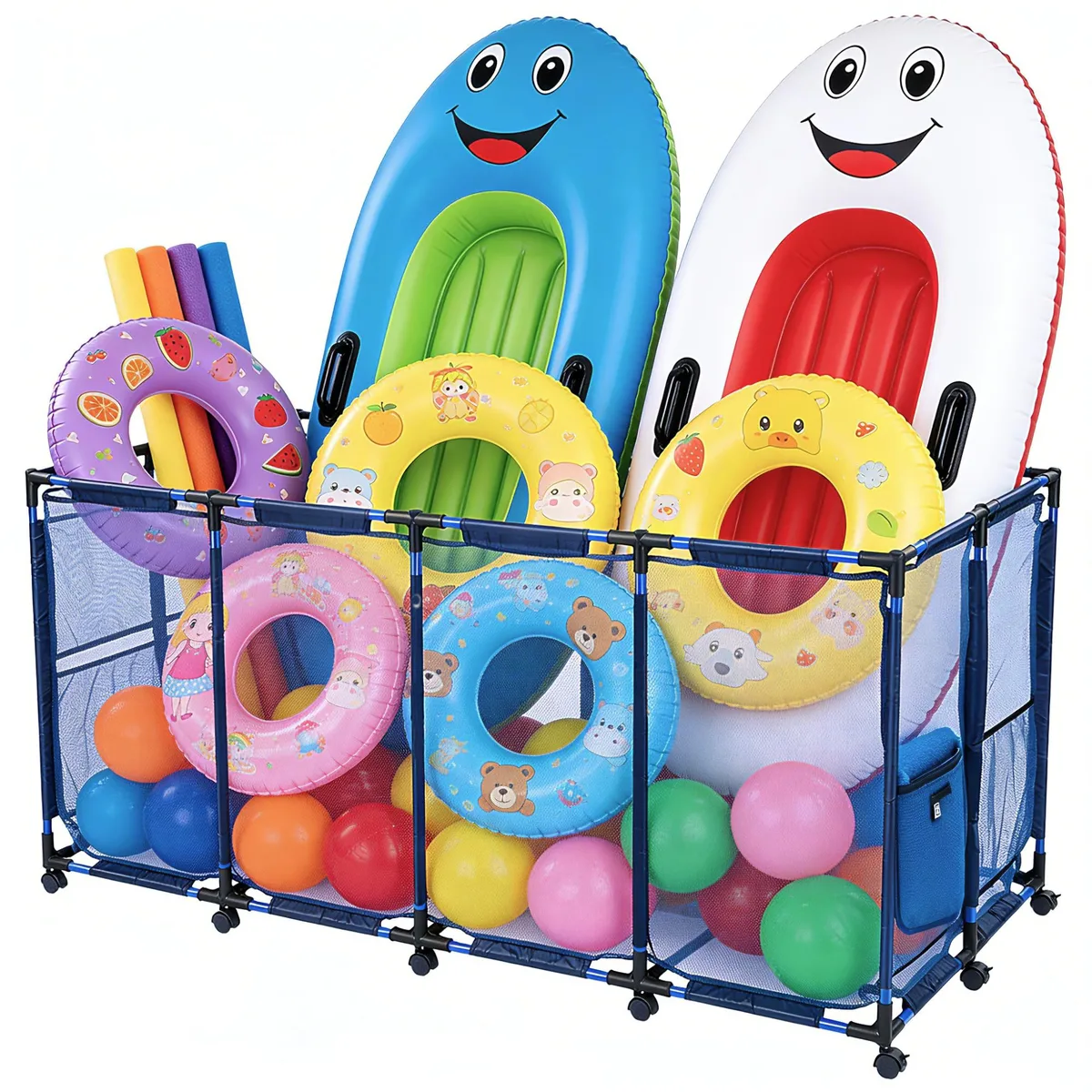 Yescom USA, Inc. Yescom USA, Inc. Toy Storage 65"x30"x33" 12-Wheel Rolling Mesh Bin Blue 2026 — product photo