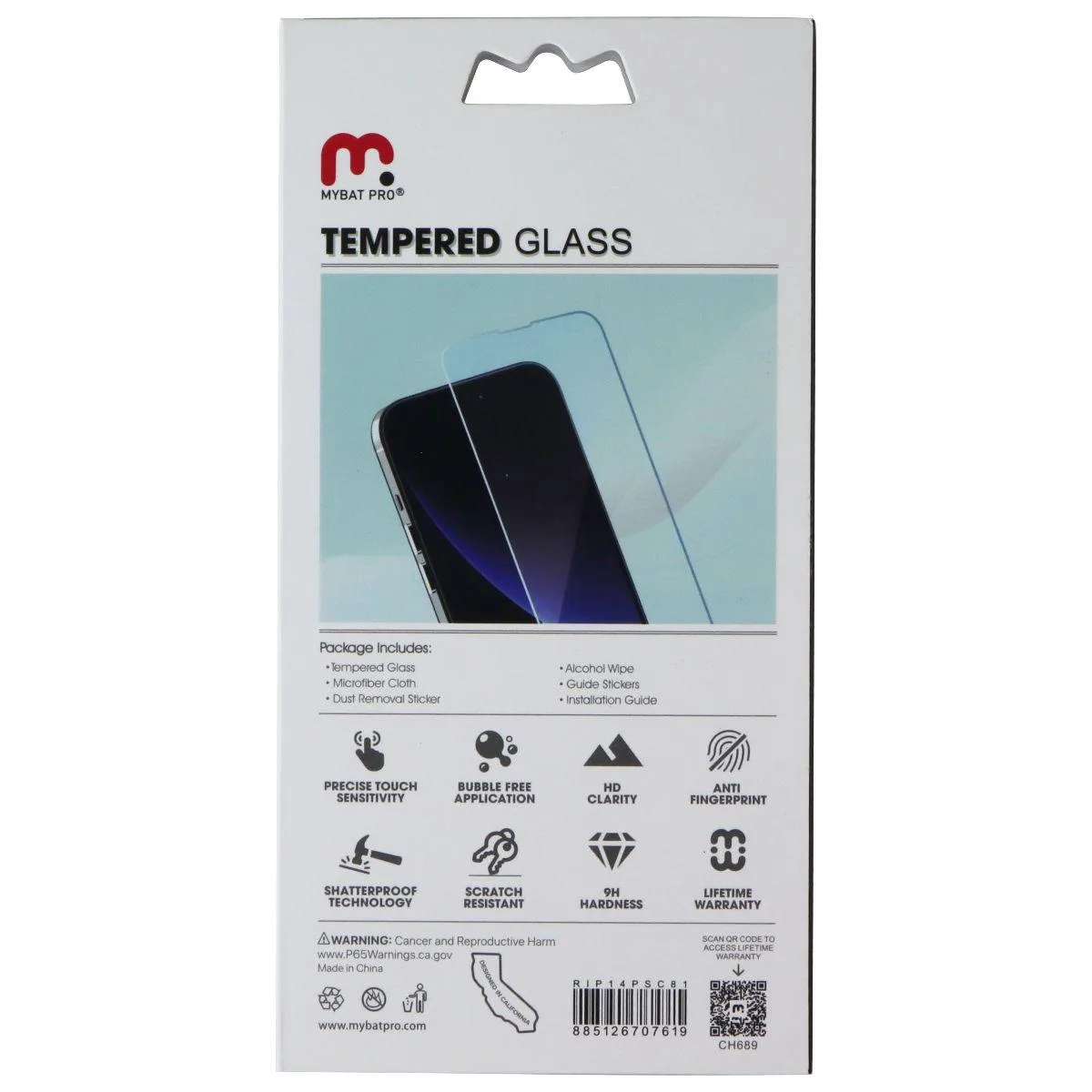MYBAT PRO MYBAT PRO Tempered Glass Screen Protector for iPhone 14 Pro Clear — product photo