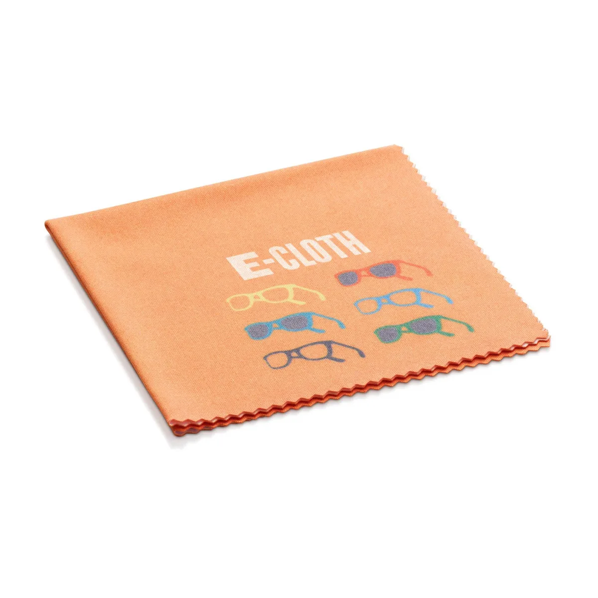 Square orange microfiber cleaning cloth for glasses