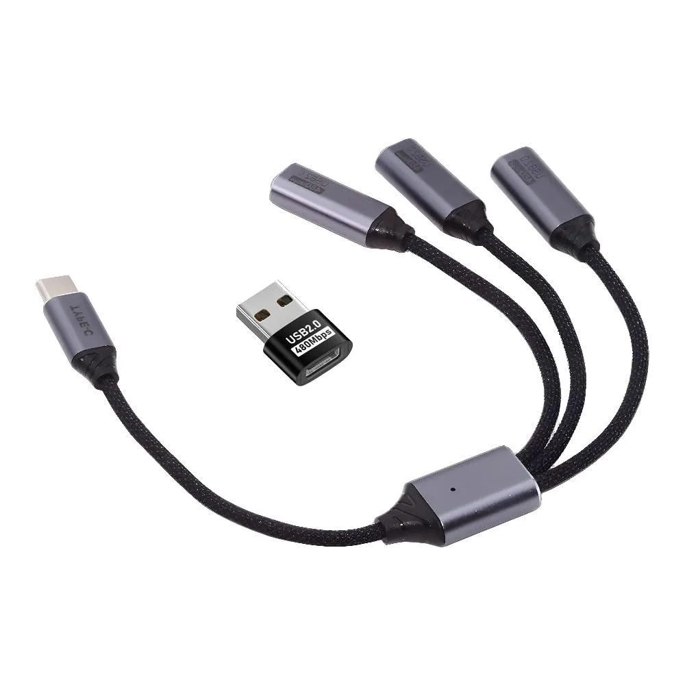 Vszerda Vszerda USB 2.0 Type-C to 3 Port Hub Cable 27cm — product photo