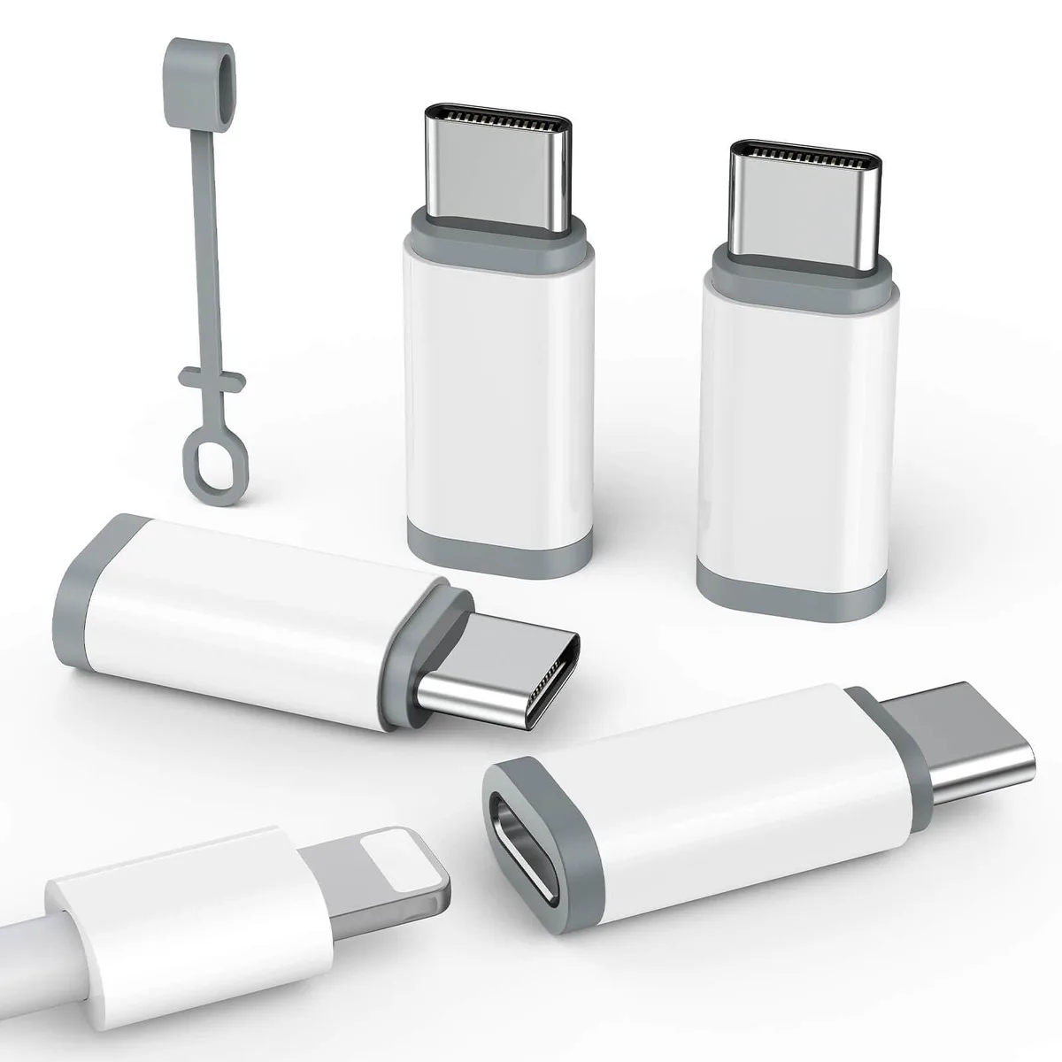  Marsno ZAC-FD06 USB Type C to Lightning Converter 4 Pack White — product photo