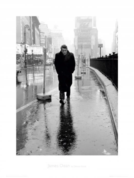 Poster print of James Dean in Times Square, 24 by 32 inches