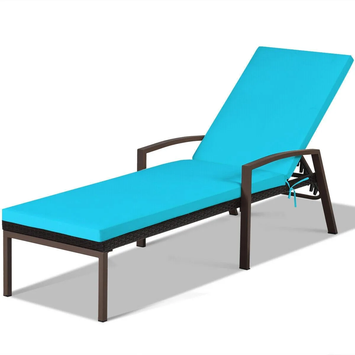 SlickBlue SlickBlue Patio Rattan Lounge Chaise Recliner Turquoise — product photo
