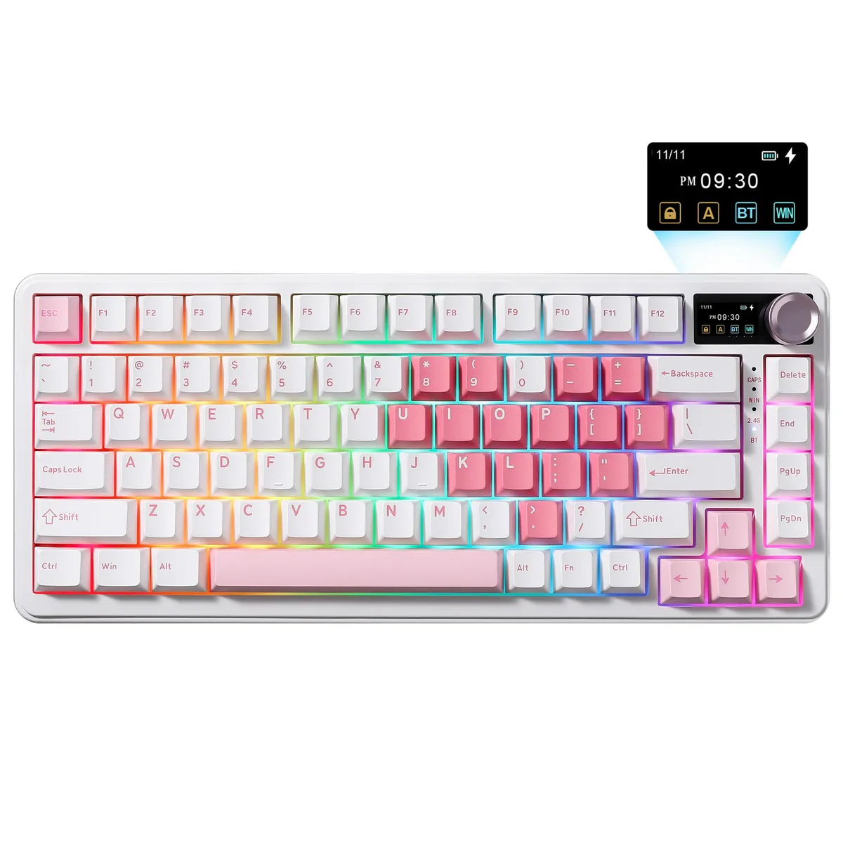 YUNZII YUNZII B75 PRO MAX 75% Wireless Mechanical Gaming Keyboard (White, Cocoa V2 Switch) — product photo