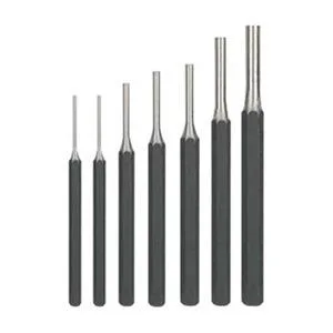 Seven steel pin punches in a pouch, sizes from 1/16 to 5/16 inch