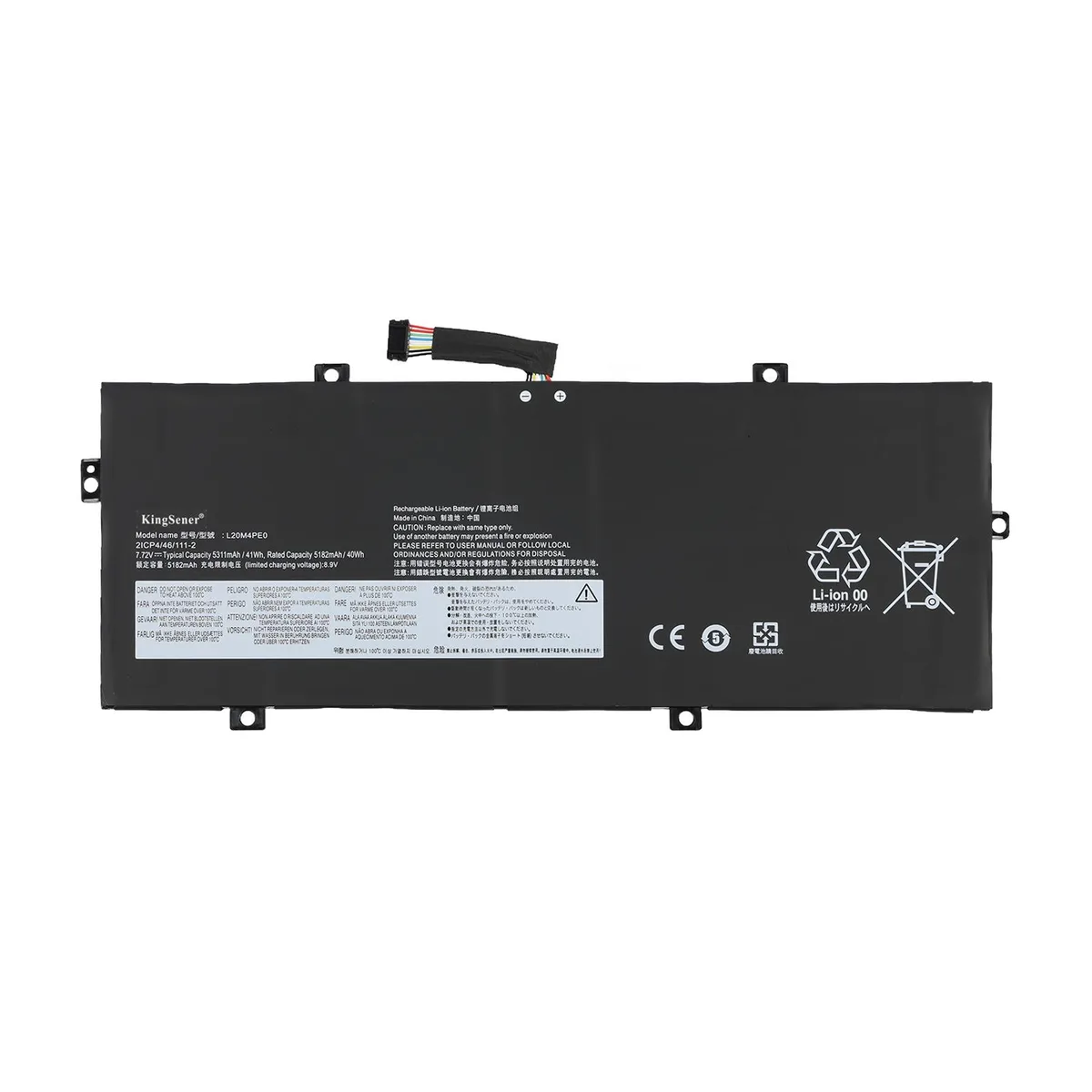 KingSener KingSener L20M4PE0 laptop battery 7.72V 5311mAh/41WH for Lenovo Yoga Duet 7-13ITL6 — product photo