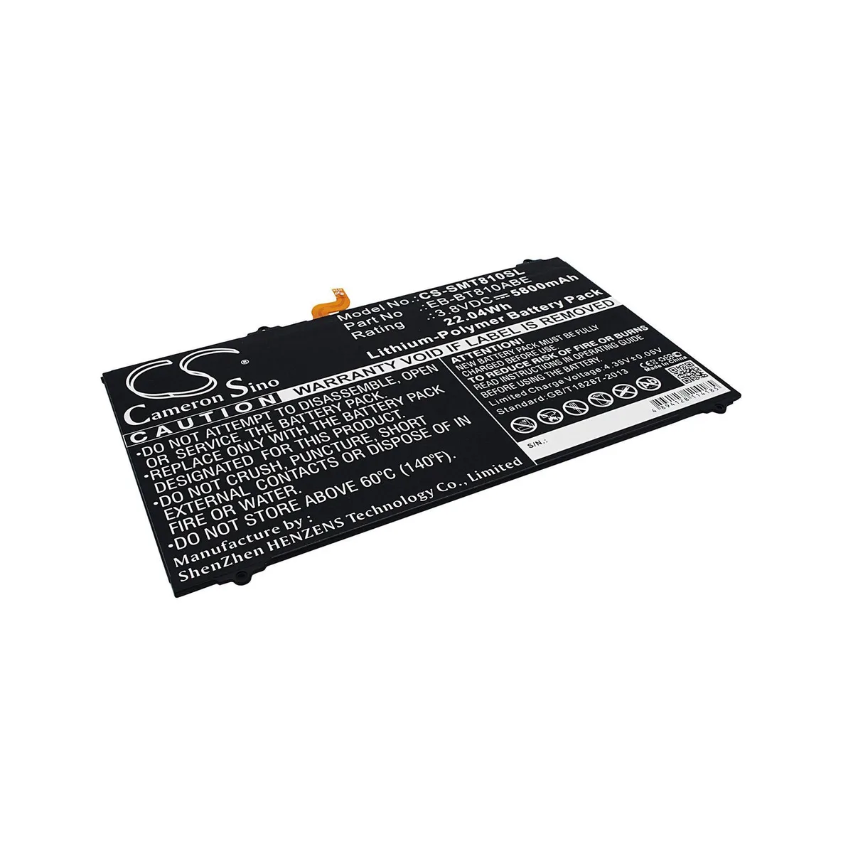Cameron &amp; Co Cameron &amp; Co DS-CS-SMT810SL Battery 5.8 Ah Black — product photo