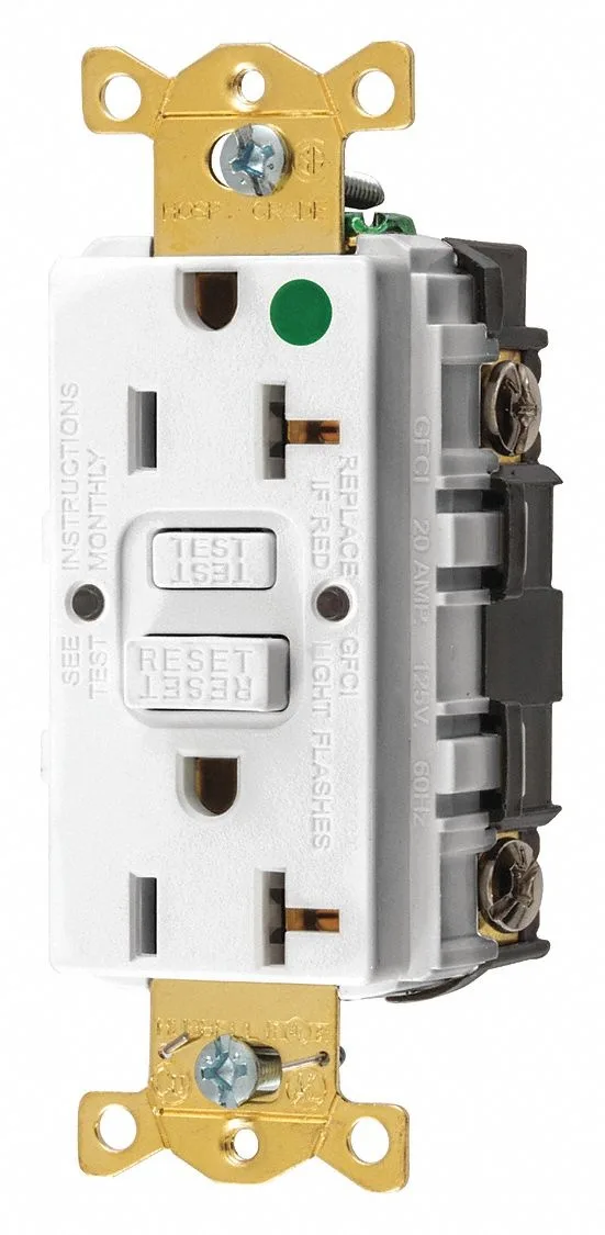 Hubbell Incorporated Hubbell Incorporated GFR83W GFCI Receptacle 20A 125VAC 5-20R White — product photo