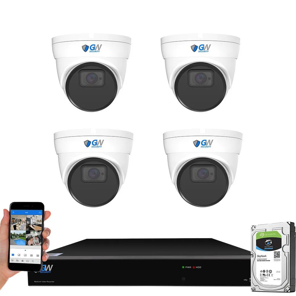 GW Security Inc. GW Security GW5508NPN 12MP 8CH NVR Kit 4 Dome Cameras 2TB — product photo