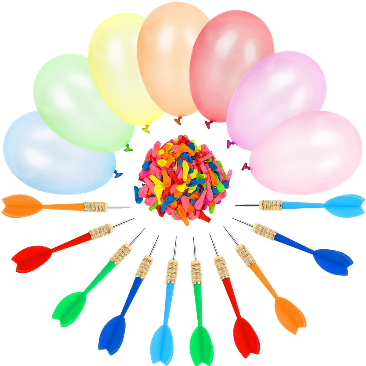 Carnival Games Darts &amp; Balloons Set 1000PCS Balloons 10PCS Darts — product photo