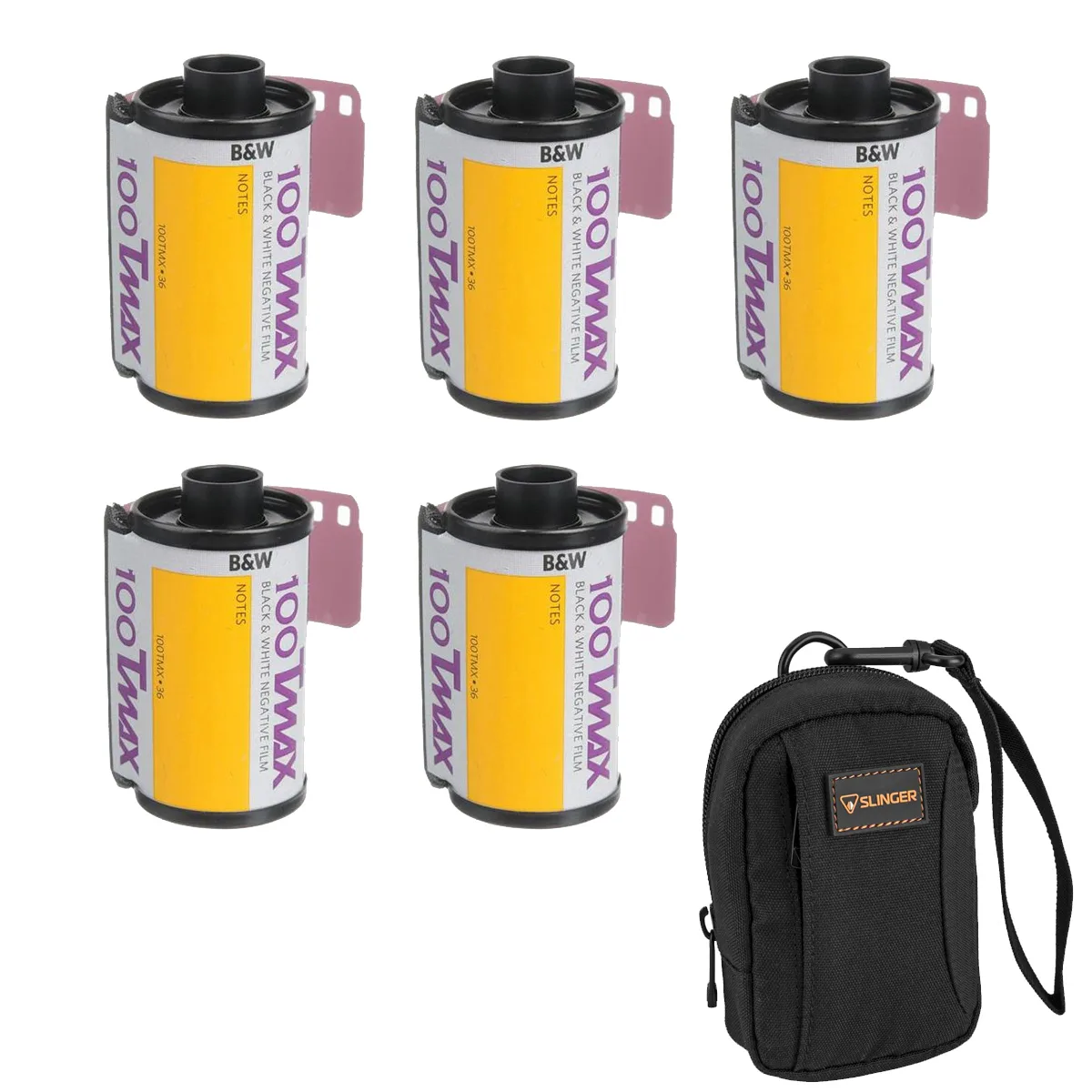 Kodak Kodak T-Max 100 35mm B&amp;W Film 5-Pack with Camera Bag — product photo