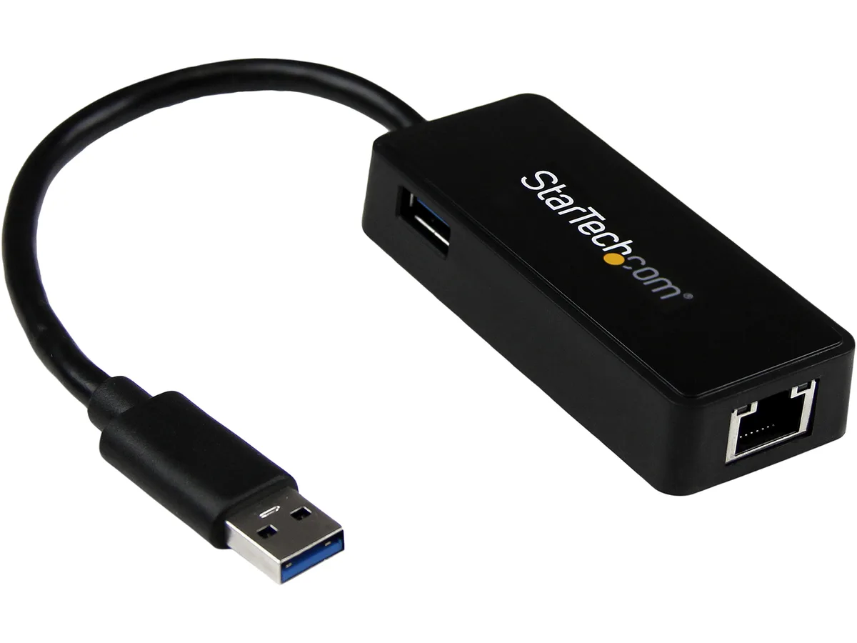 STARTECH STARTECH USB31000SPTB USB 3.0 Gigabit network card with pass-through — product photo