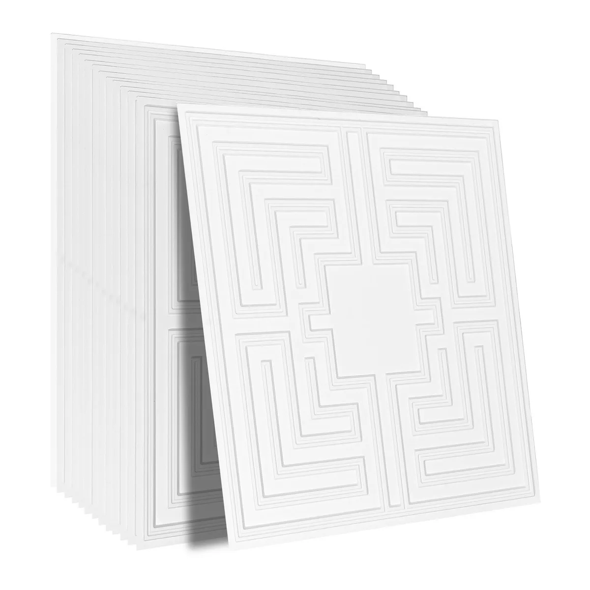 VEVOR VEVOR DH-03 PVC Ceiling Tiles 12-Pack 24x24in White Echo Pattern — product photo