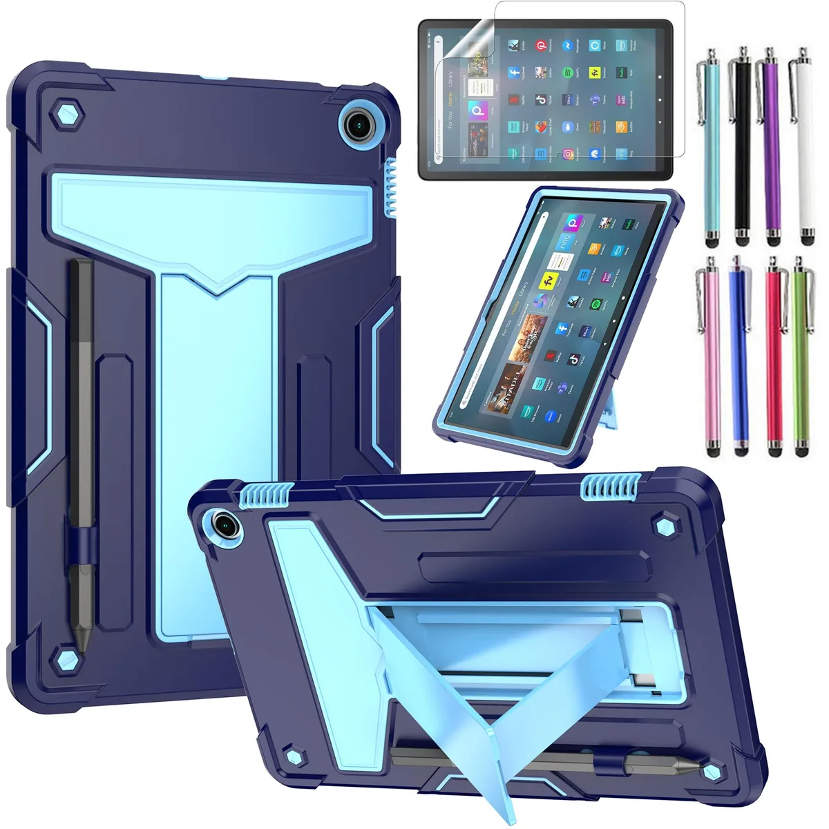 anicestore anicestore Fire Max 11 Case Screen Protector Kickstand Stylus Blue/Blue 11 13 2023 — product photo