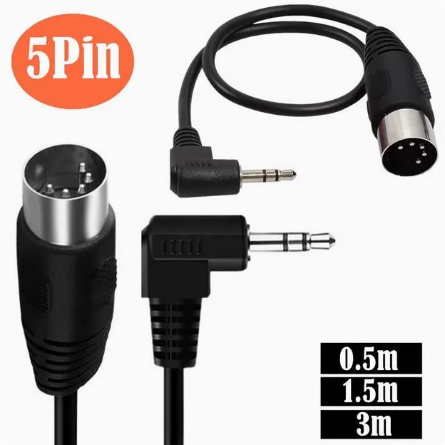 Enfain Enfain 3.5mm 90° to MIDI 5-pin DIN cable 3m — product photo