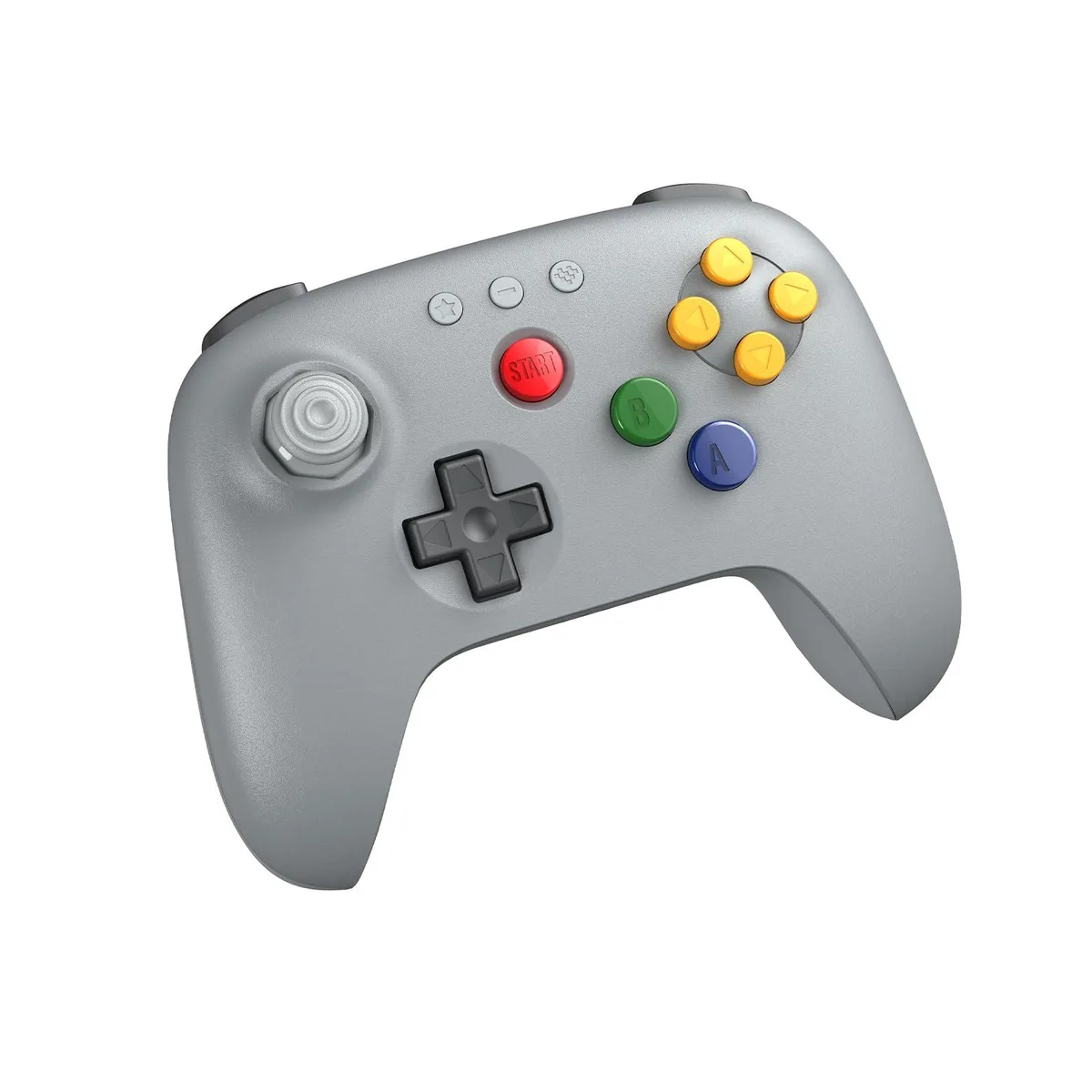 Grey wireless gamepad with classic N64-style layout