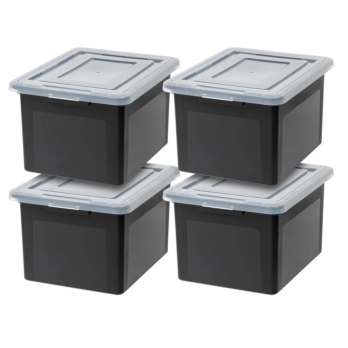 IRIS USA, INC. IRIS USA, INC. File Box Storage Black 35 Qt 4Pack — product photo