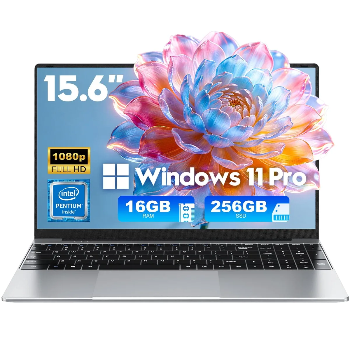 Chheart Chheart 2026 laptop 15.6 in FHD 16GB 256GB Windows 11 Pro Gray — product photo