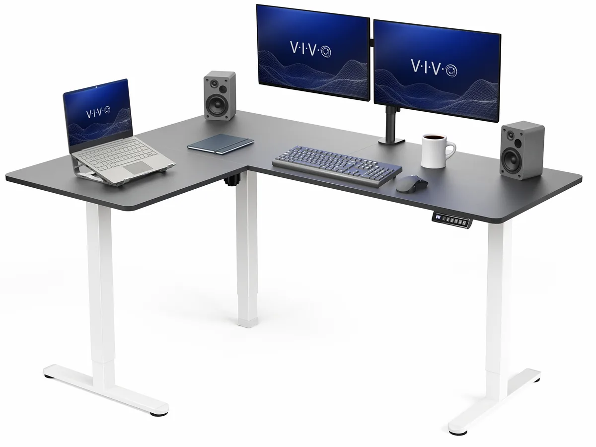 VIVO VIVO 63 x 47 Corner Electric Desk Black/White — product photo