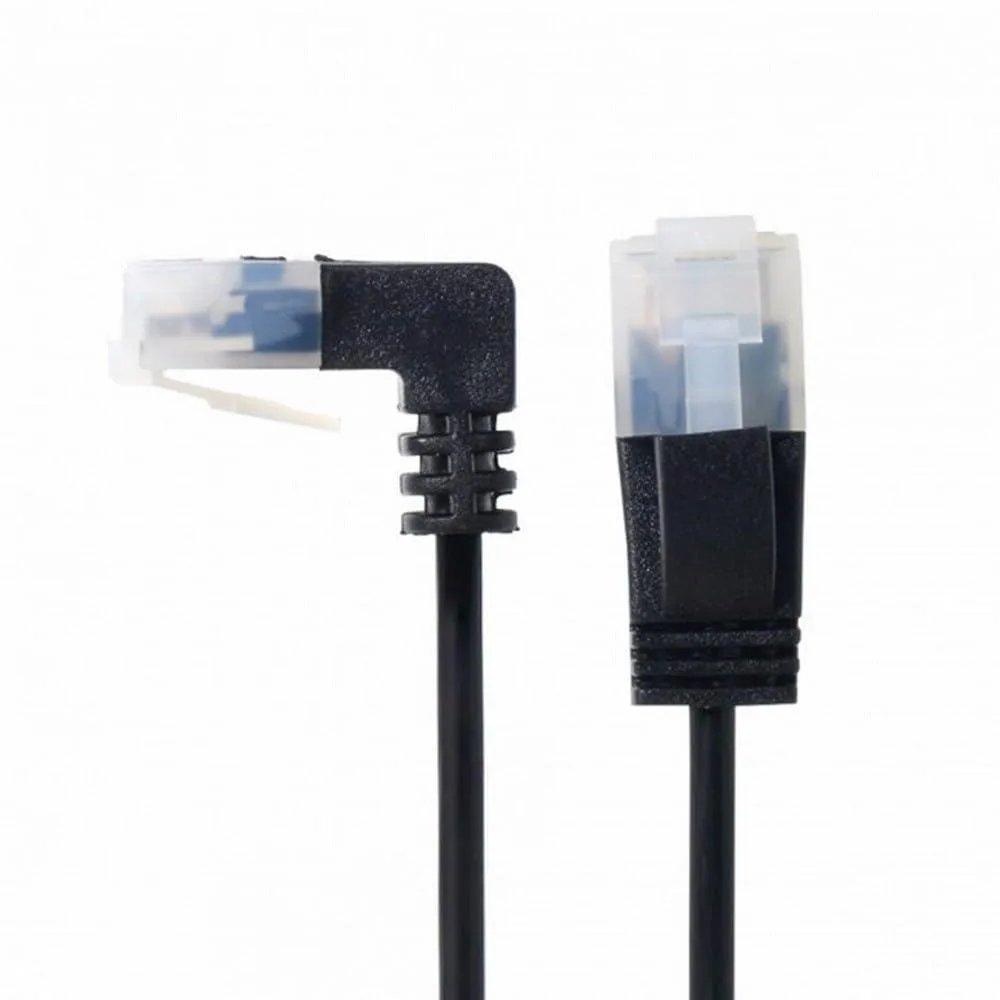 LORDWORLD down angled Cat 5e Ethernet cable 50cm straight to 90 degree shielded connectors