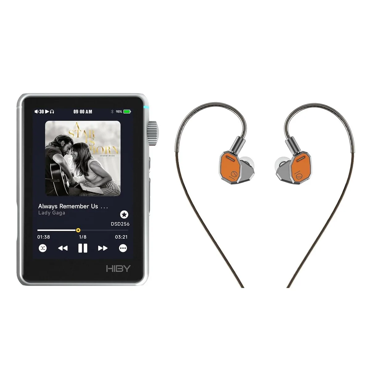 LORDWORLD LORDWORLD R3 II Hi-Res Audio Player &amp; Yacht10 IEM Silver — product photo