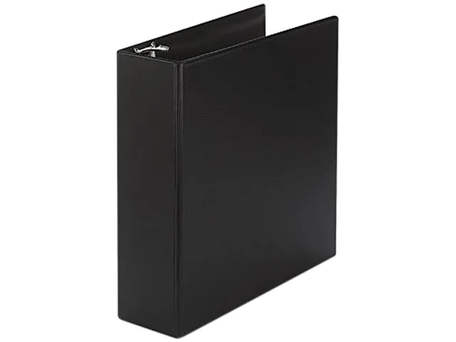 Black vinyl binder with EZ-Turn rings and inside pockets